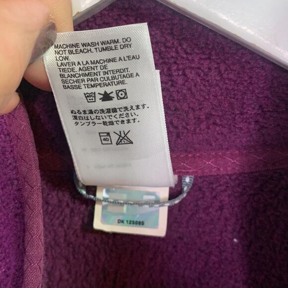 The North Face Women’s Dark Plum Fleece Zip-front Sweater Jacket W-222 Sz L - Picture 7 of 9